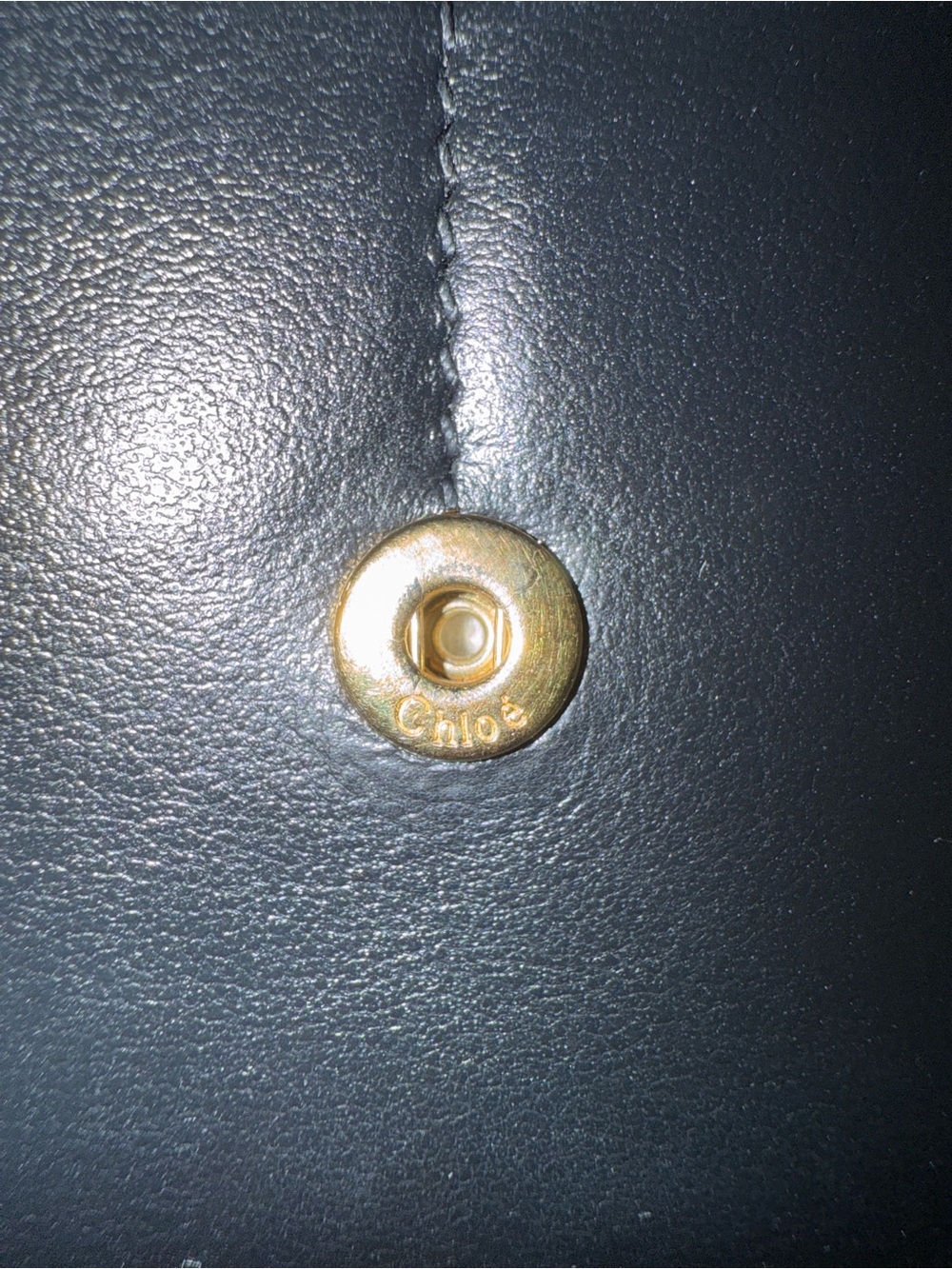 Chloe Black Leather Wallet with Gold 'C' Emblem - Picture 8 of 13